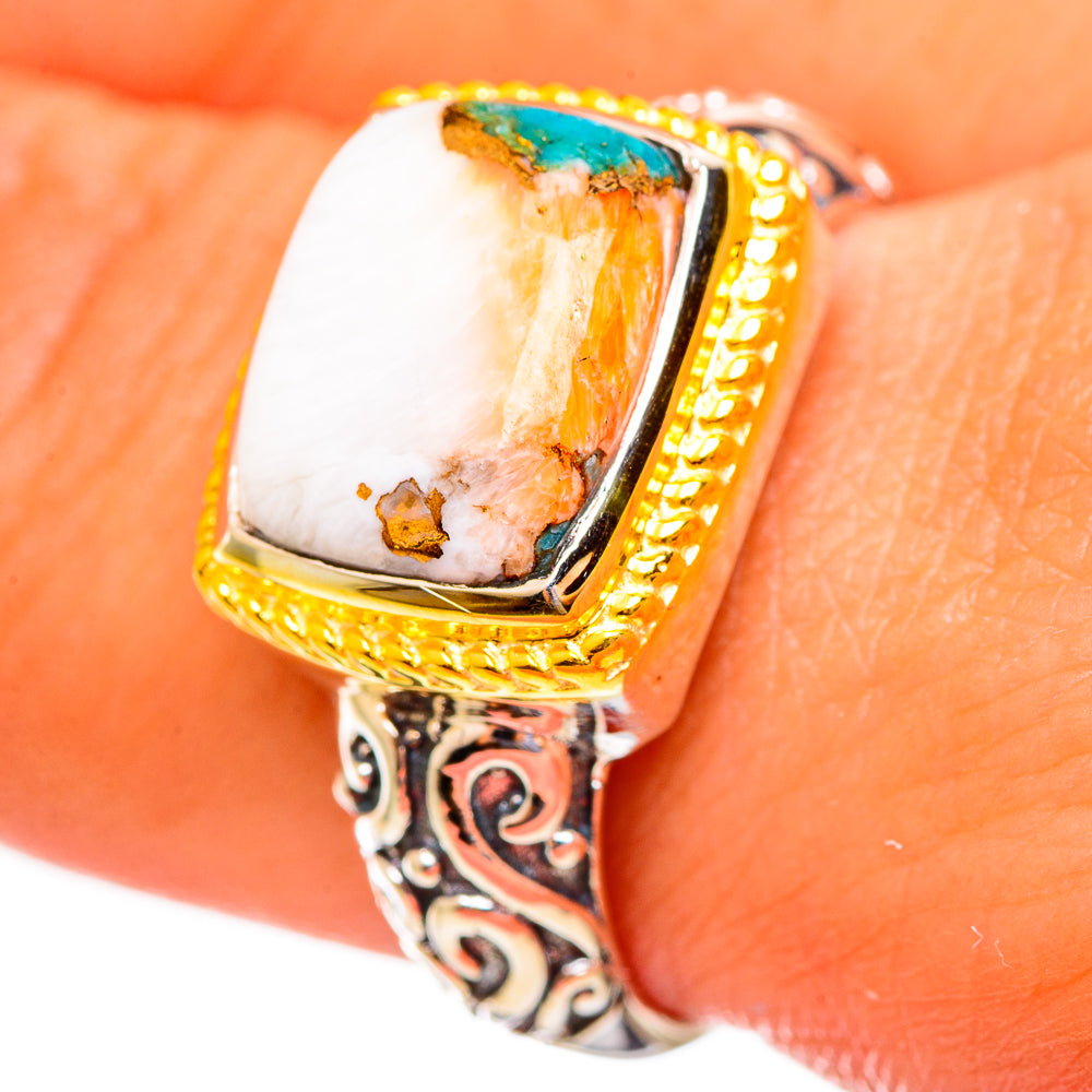 Spiny Oyster Turquoise Rings handcrafted by Ana Silver Co - RING113892
