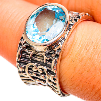 Blue Copper Composite Turquoise Rings handcrafted by Ana Silver Co - RING113895