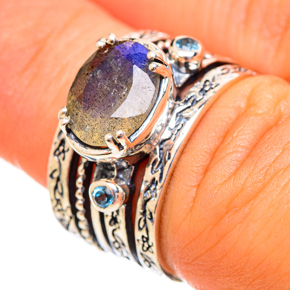 Labradorite Rings handcrafted by Ana Silver Co - RING113896