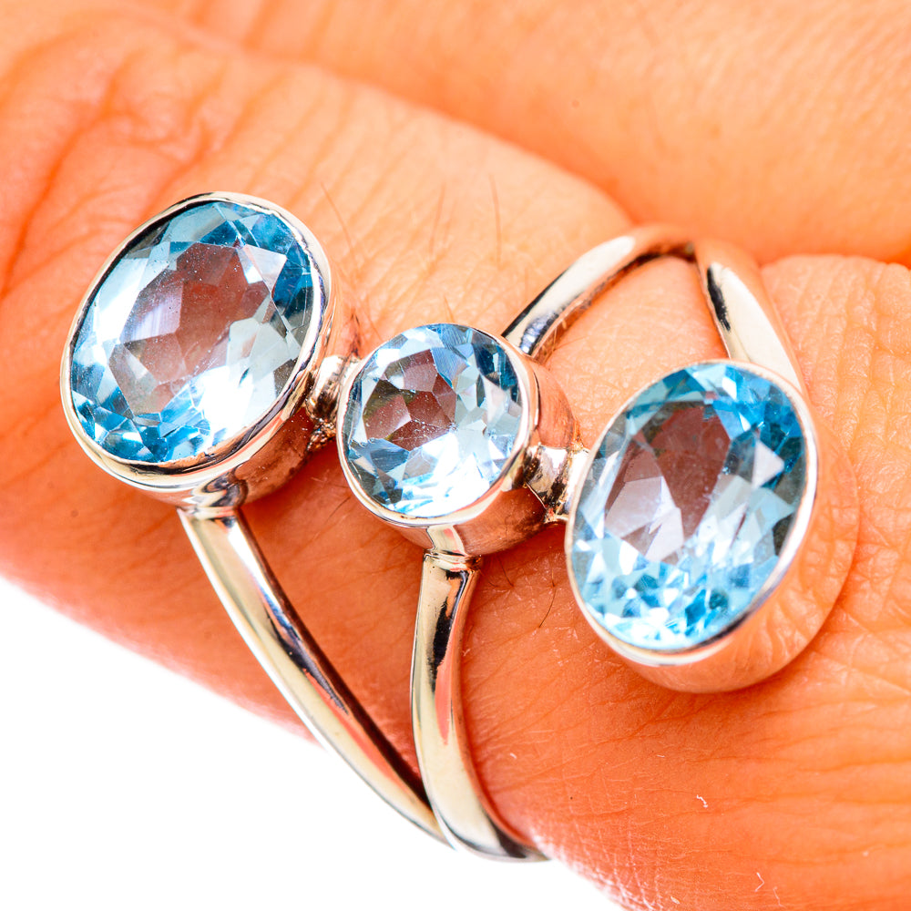 Blue Topaz Rings handcrafted by Ana Silver Co - RING113902