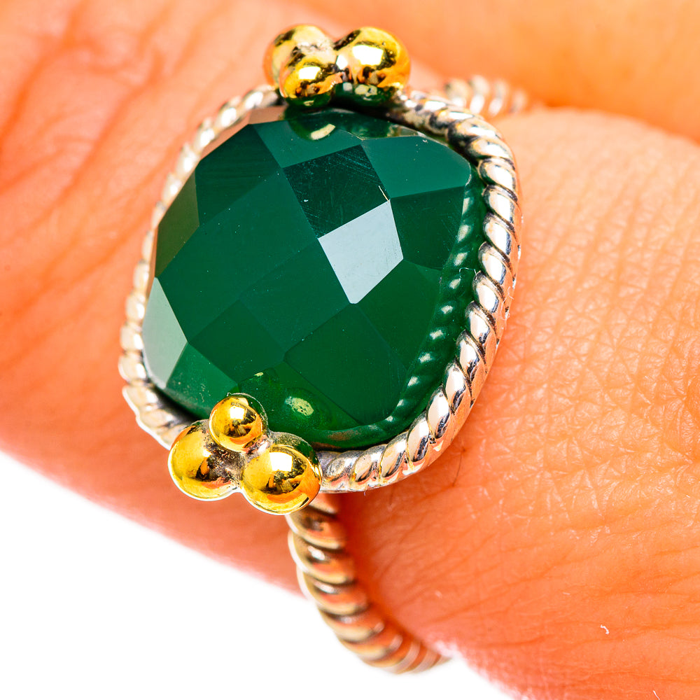 Green Onyx Rings handcrafted by Ana Silver Co - RING113904