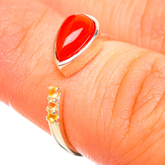 Red Coral Rings handcrafted by Ana Silver Co - RING113908