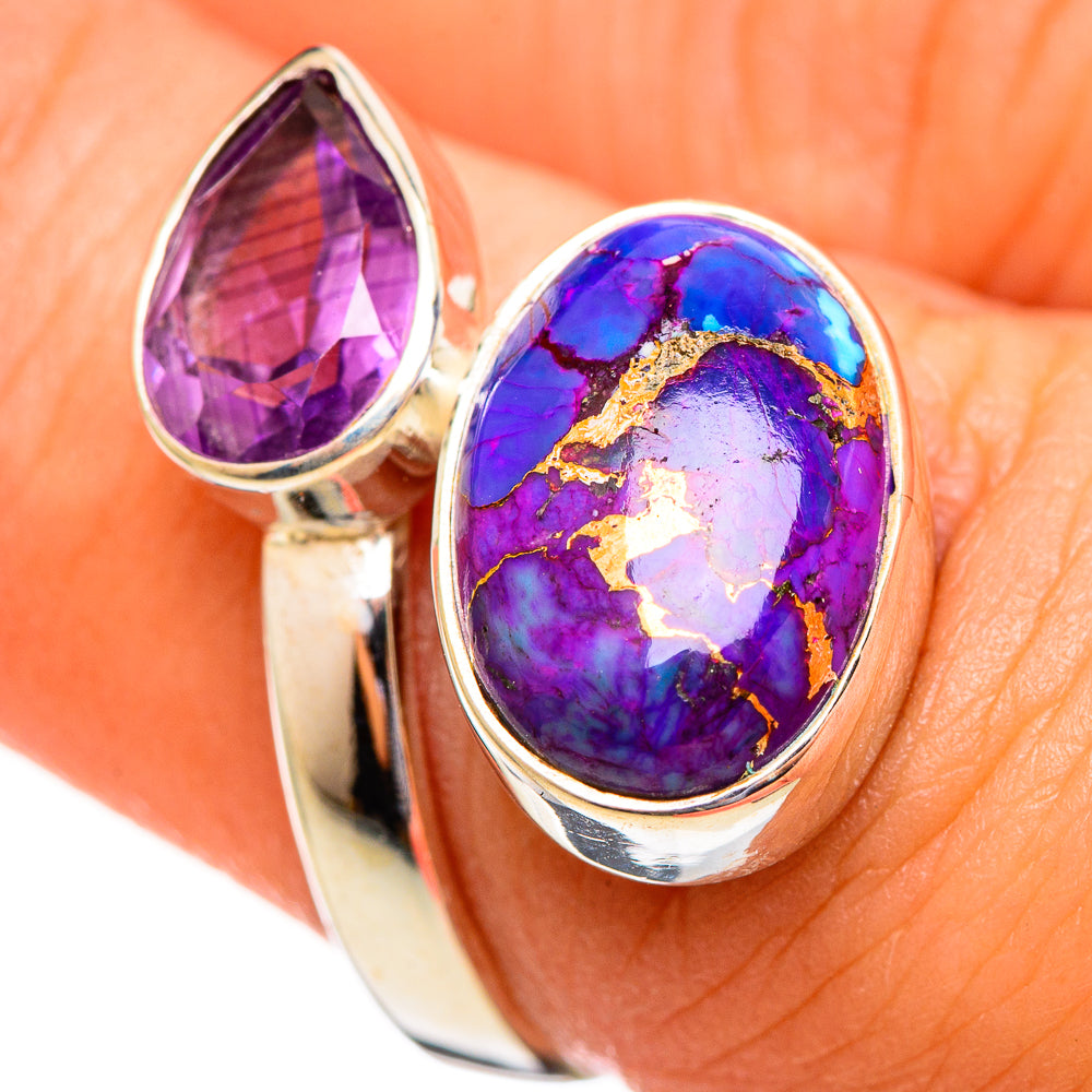 Purple Copper Composite Turquoise Rings handcrafted by Ana Silver Co - RING113915