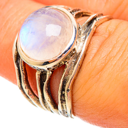 Rainbow Moonstone Rings handcrafted by Ana Silver Co - RING113920