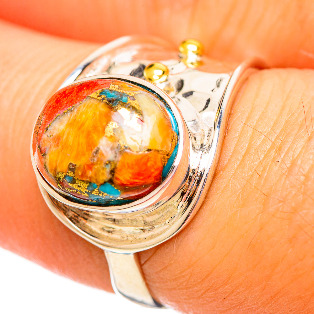 Spiny Oyster Turquoise Rings handcrafted by Ana Silver Co - RING113923