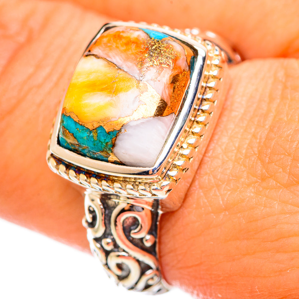 Spiny Oyster Turquoise Rings handcrafted by Ana Silver Co - RING113950
