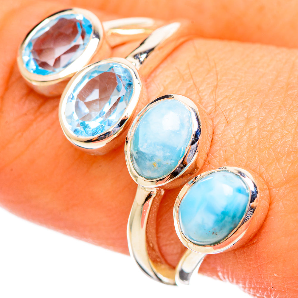 Larimar Rings handcrafted by Ana Silver Co - RING113958