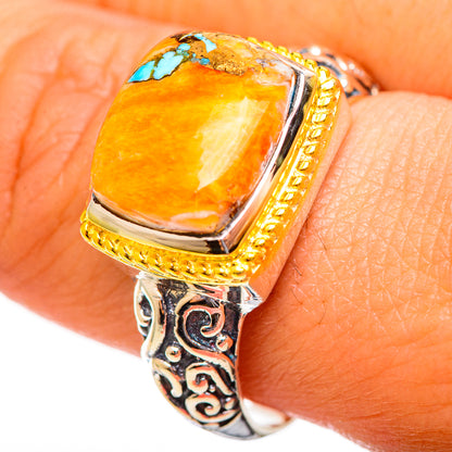 Spiny Oyster Turquoise Rings handcrafted by Ana Silver Co - RING113980