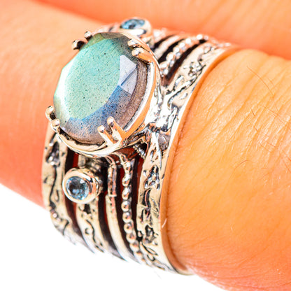Labradorite Rings handcrafted by Ana Silver Co - RING113983
