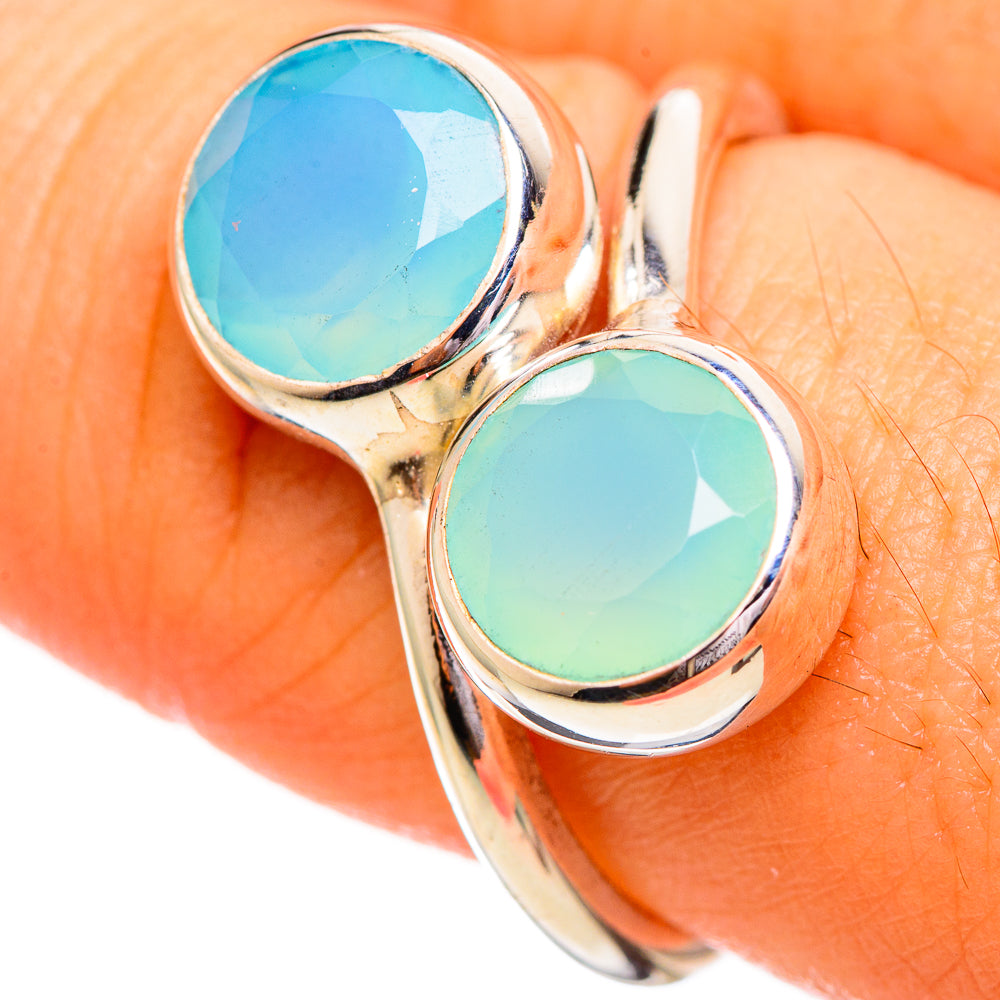 Aqua Chalcedony Rings handcrafted by Ana Silver Co - RING113986