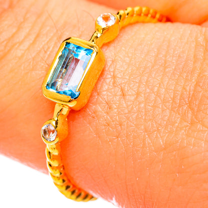 Blue Topaz Rings handcrafted by Ana Silver Co - RING113991