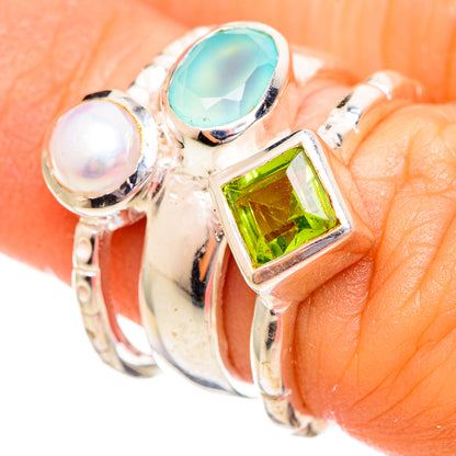 Aqua Chalcedony Rings handcrafted by Ana Silver Co - RING114005