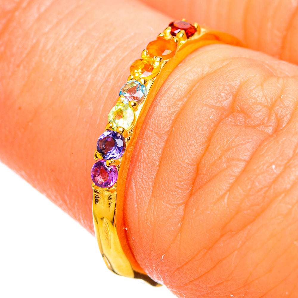 Multi-Stone Chakra Rainbow Rings handcrafted by Ana Silver Co - RING114006