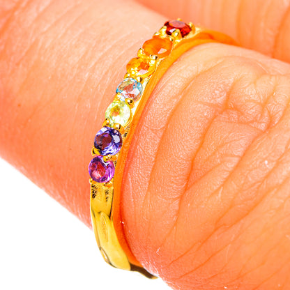 Multi-Stone Chakra Rainbow Rings handcrafted by Ana Silver Co - RING114006