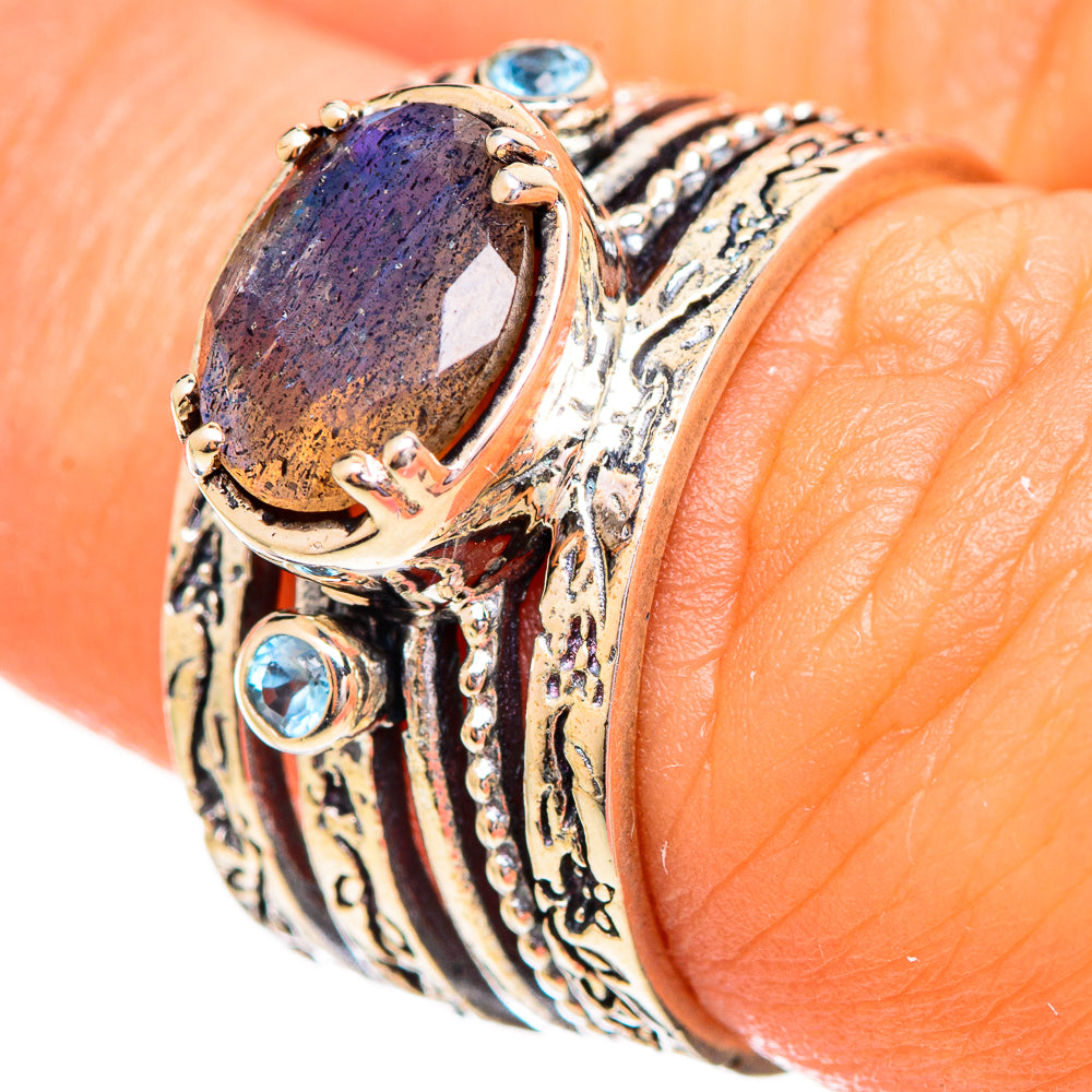 Labradorite Rings handcrafted by Ana Silver Co - RING114007