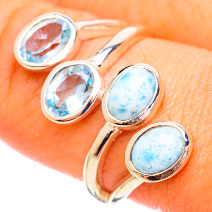 Larimar Rings handcrafted by Ana Silver Co - RING114012