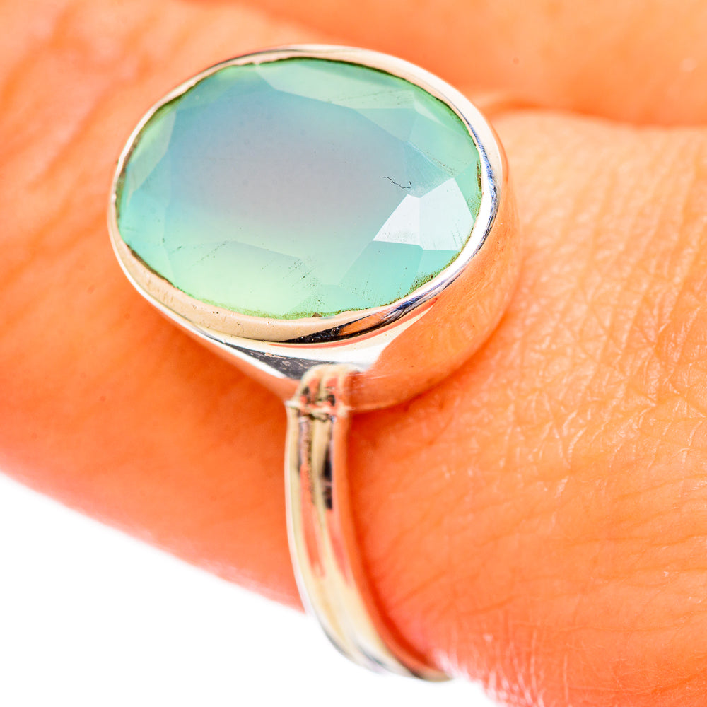 Aqua Chalcedony Rings handcrafted by Ana Silver Co - RING114013