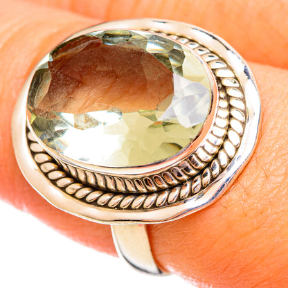 Green Amethyst Rings handcrafted by Ana Silver Co - RING114018