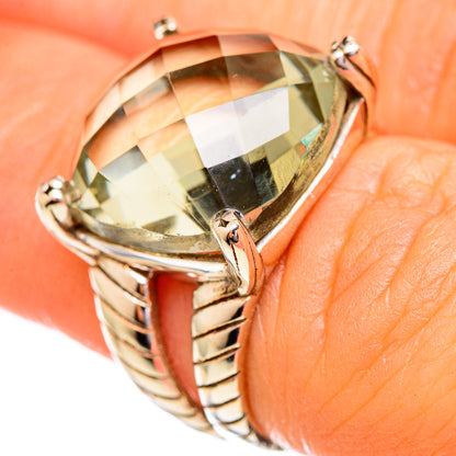 Green Amethyst Rings handcrafted by Ana Silver Co - RING114019