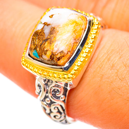 Spiny Oyster Turquoise Rings handcrafted by Ana Silver Co - RING114029