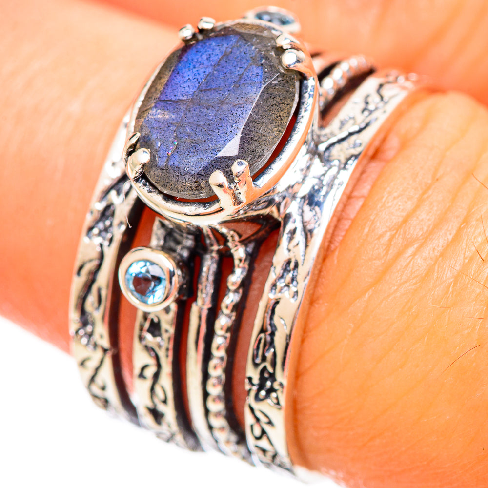 Labradorite Rings handcrafted by Ana Silver Co - RING114034