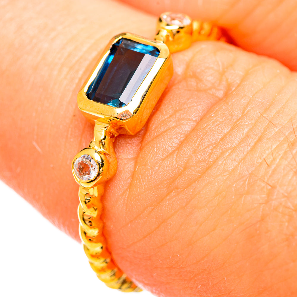 London Blue Topaz Rings handcrafted by Ana Silver Co - RING114040