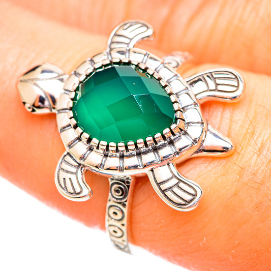 Green Onyx Rings handcrafted by Ana Silver Co - RING114043