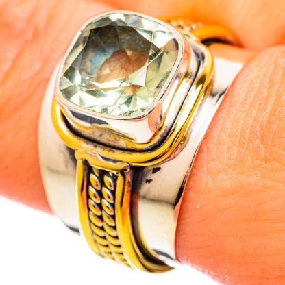 Green Amethyst Rings handcrafted by Ana Silver Co - RING114044