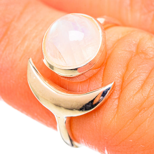 Rainbow Moonstone Rings handcrafted by Ana Silver Co - RING114054