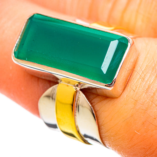 Green Onyx Rings handcrafted by Ana Silver Co - RING114065