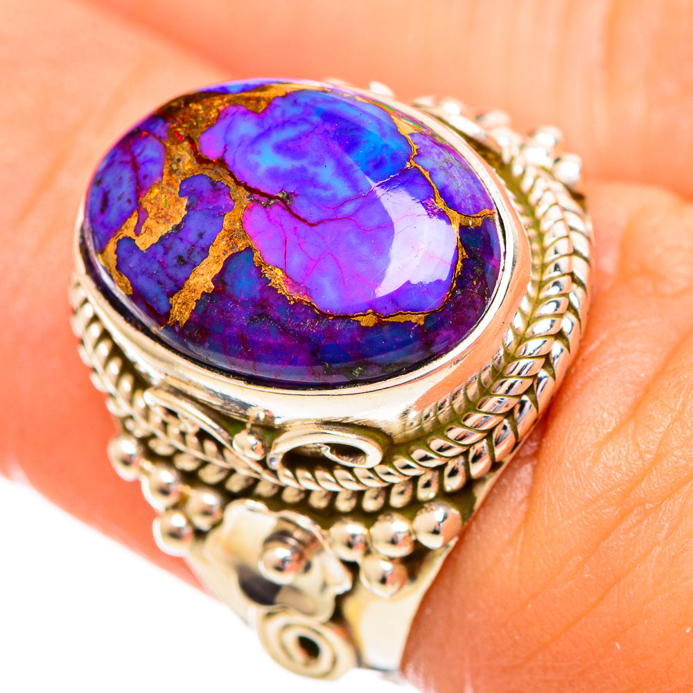 Purple Copper Composite Turquoise Rings handcrafted by Ana Silver Co - RING114071