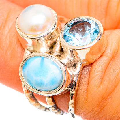 Larimar Rings handcrafted by Ana Silver Co - RING114079