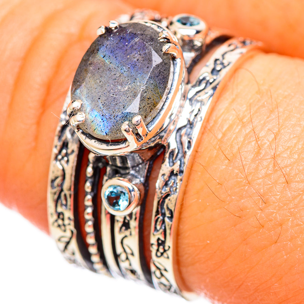 Labradorite Rings handcrafted by Ana Silver Co - RING114080