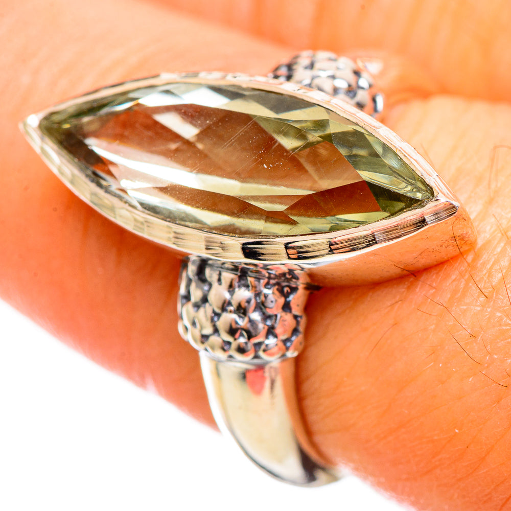 Green Amethyst Rings handcrafted by Ana Silver Co - RING114081
