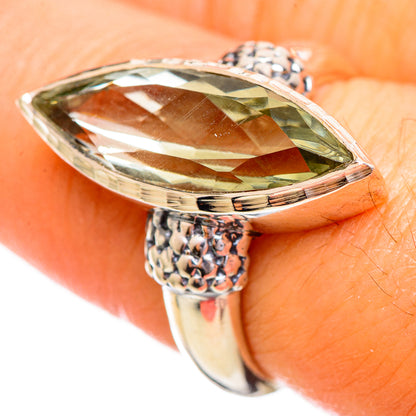 Green Amethyst Rings handcrafted by Ana Silver Co - RING114081