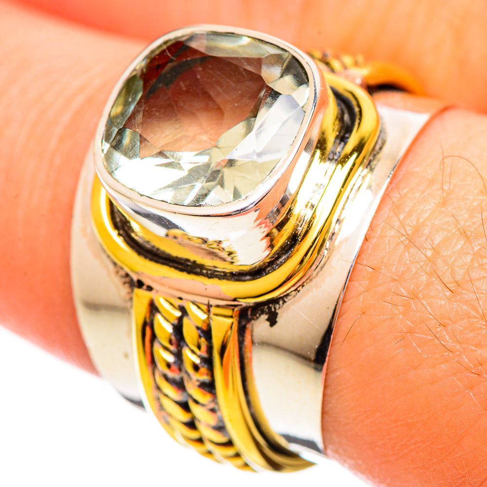 Green Amethyst Rings handcrafted by Ana Silver Co - RING114082