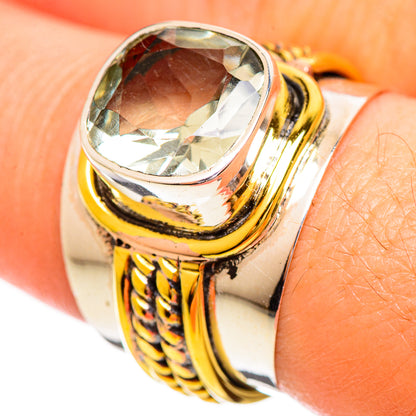 Green Amethyst Rings handcrafted by Ana Silver Co - RING114082