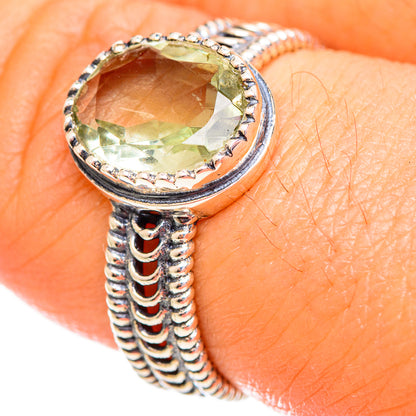Green Amethyst Rings handcrafted by Ana Silver Co - RING114083