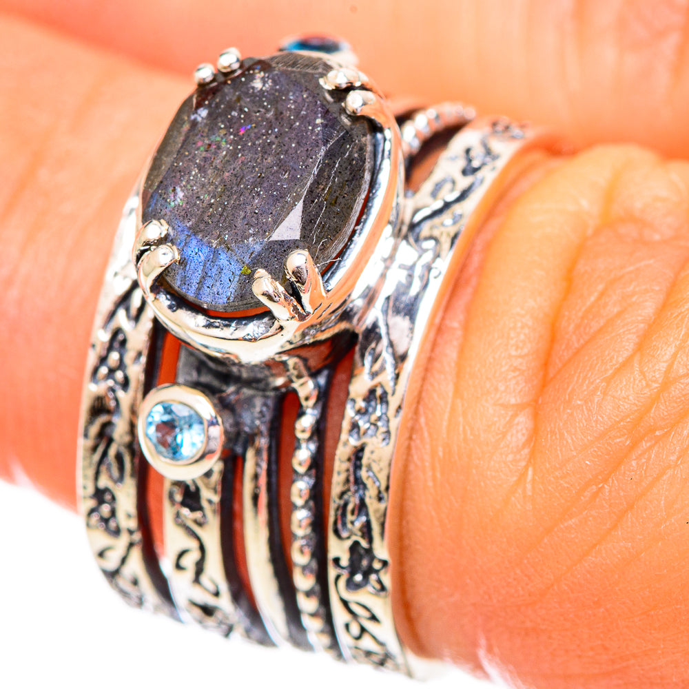 Labradorite Rings handcrafted by Ana Silver Co - RING114106