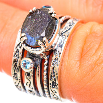 Labradorite Rings handcrafted by Ana Silver Co - RING114106