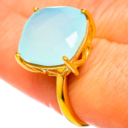 Aqua Chalcedony Rings handcrafted by Ana Silver Co - RING114109