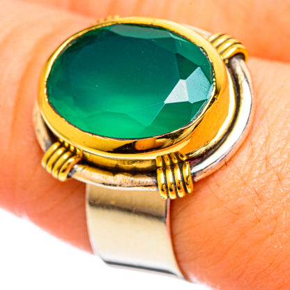 Green Onyx Rings handcrafted by Ana Silver Co - RING114115