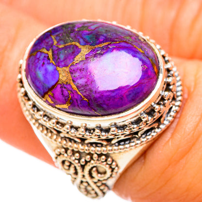Purple Copper Composite Turquoise Rings handcrafted by Ana Silver Co - RING114121