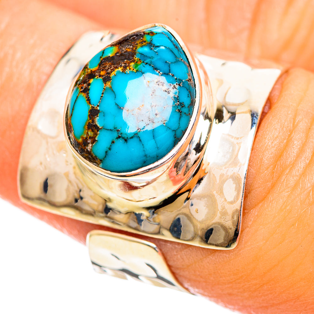 Tibetan Turquoise Rings handcrafted by Ana Silver Co - RING114134