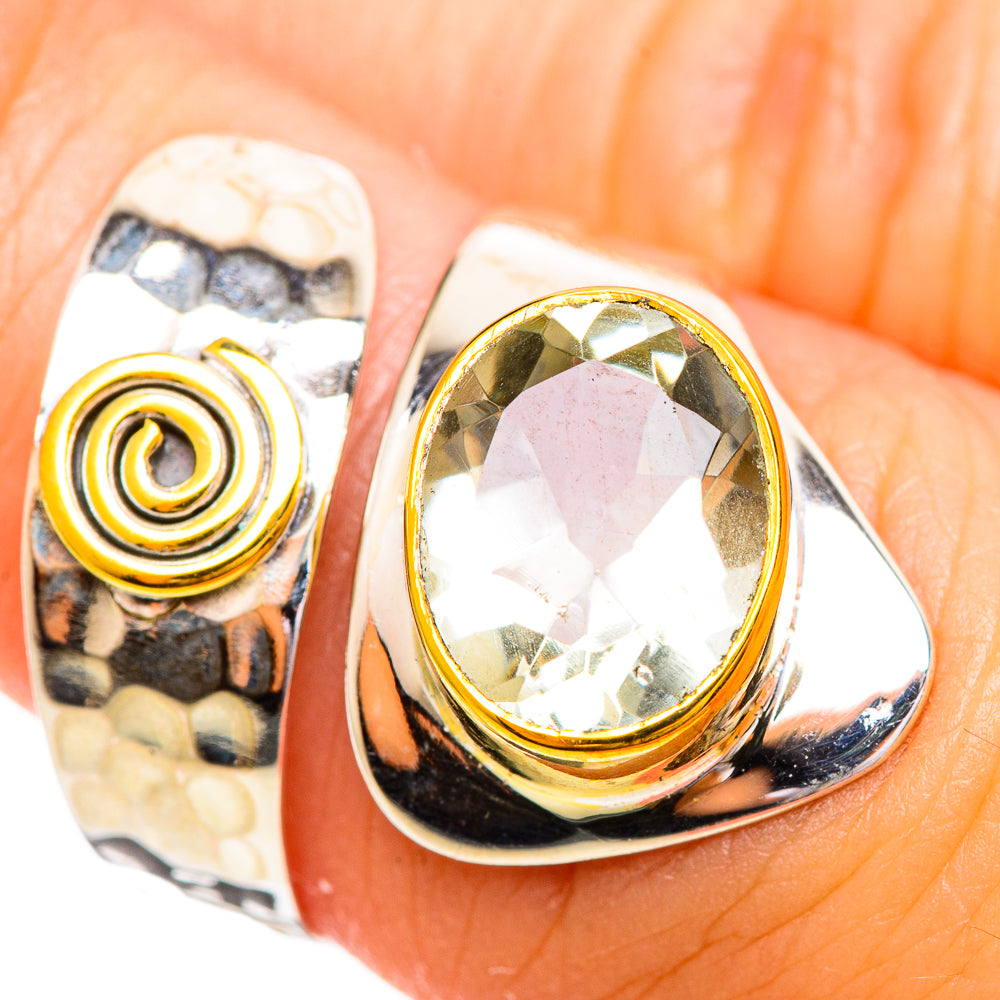 Green Amethyst Rings handcrafted by Ana Silver Co - RING114143