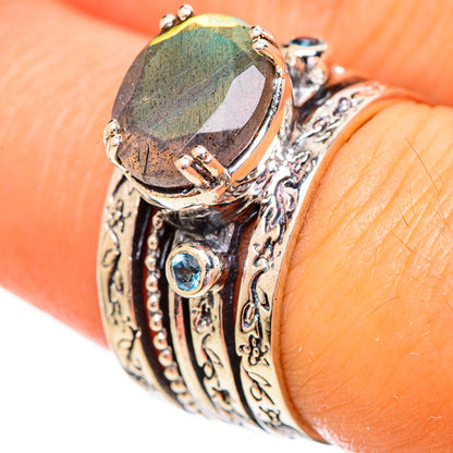 Labradorite Rings handcrafted by Ana Silver Co - RING114148