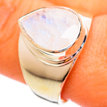 Rainbow Moonstone Rings handcrafted by Ana Silver Co - RING114157