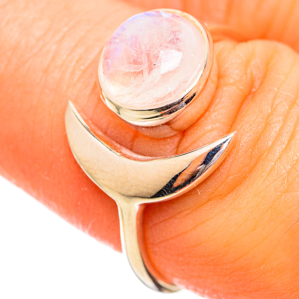 Rainbow Moonstone Rings handcrafted by Ana Silver Co - RING114158