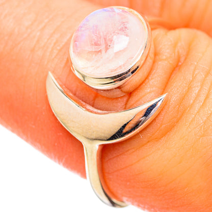 Rainbow Moonstone Rings handcrafted by Ana Silver Co - RING114158