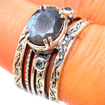 Labradorite Rings handcrafted by Ana Silver Co - RING114159